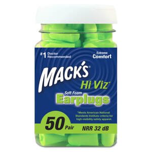 Mack's Hi Viz Veľkosť balenia: 50 párov Vysoko viditeľné štuple do uší