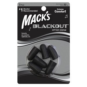 Mack's Blackout® Veľkosť balenia: 3 páry Čierne štuple do uší