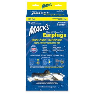 Mack's Pillow Soft® White Silikónové štuple do uší Veľkosť balenia: 200 párov Silikónové štuple do uší