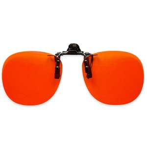 Oranžové klipy na okuliare blokujúce modré svetlo