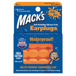 Mack's mäkké tvarovateľné upchávky pre deti Veľkosť balenia: 6 párov Soft Moldable Silicone Putty Ear Plugs