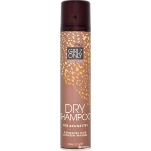 Girlz Only Dry Shampoo - suché šampóny, 200 ml For Brunettes - pre hnedé vlasy
