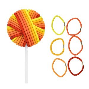 KIEPE Hair Tie Lollipops - gumičky do vlasov v tvare lízanky oranžovo-žlté, 24 ks