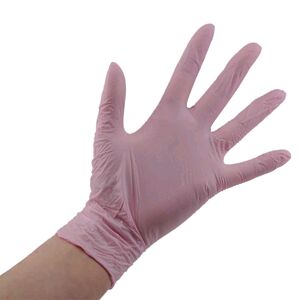 Style Strawberry Nitrile Gloves Powder Free - jednorázové nitrilové rukavice bezpúdrové, pastelovo ružové, 100 ks S - small