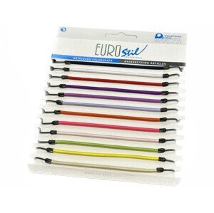 Eurostil Elastic Hair Hook - gumička s háčikmi 00640 - farebné gumičky s háčikom, 12 ks