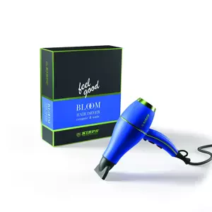 Kiepe Bloom Hair Dryer Ceramic + Ion - fén na vlasy, 2000W 8310.2 modrý so zelenými prvkami
