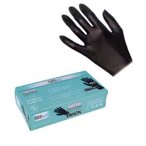 Eurostil Nitrile Gloves Powder Free - čierne nitrilové rukavice bezpúdrové, 100ks Eurostil čierne - M - medium