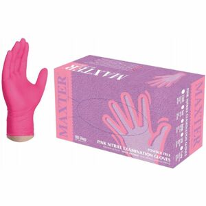 Nitril Powder Free MAGENTA Gloves - tmavo ružové rukavice bezpúdrové, nitrilové, 100 ks (zn.Maxter) M - Medium