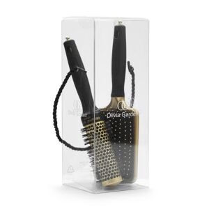 Olivia Garden Ceramic+Ion Black&Gold Limited Edition - set kefy na fúkanie a kefy na rozčesávanie