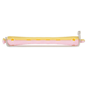 Plastové natáčky na trvalú s patentnou gumičkou 8052 - pink/yellow -8 mm