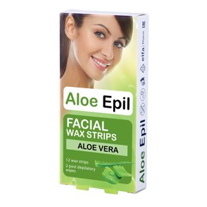 ​Aloe Epil Facial Wax strips - depilačné voskové pásiky na tvár, 12+2 ks