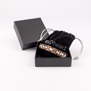 Ecohead Náramok na ruku - Brown Silver s krabičkou gift box