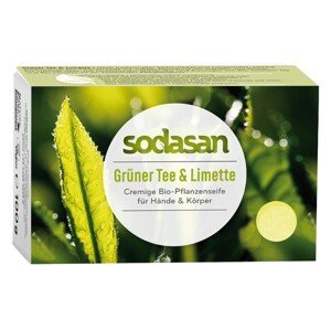 SODASAN BIO pleťové mydlo CREAM zelený čaj a limetka - 100g 100g