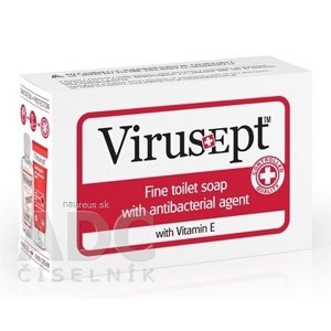 MedicProgress, a.s. Virusept toaletné mydlo s antibakteriálnou prísadou, s vitamínom E, 1x90 g 90