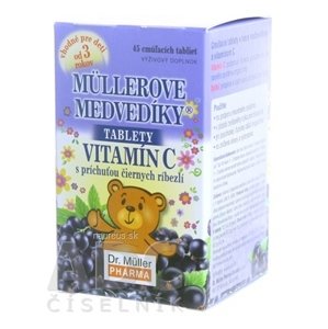 Dr. Müller Pharma s.r.o. MÜLLEROVE medvedíky - vitamín C tbl s príchuťou čiernych ríbezlí 1x45 ks 45 ks