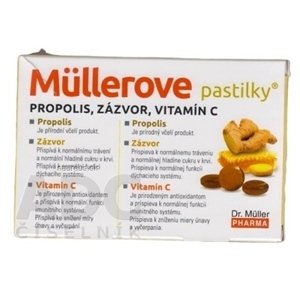 Dr. Müller Pharma s.r.o. MÜLLEROVE pastilky PROPOLIS, ZÁZVOR, VITAMÍN C 1x24 ks