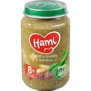 N.V. Nutricia (Groupe DANONE) Hami príkrm Špenát s hovädzím a zemiakmi (od ukonč. 8. mesiaca) 1x200 g 200g