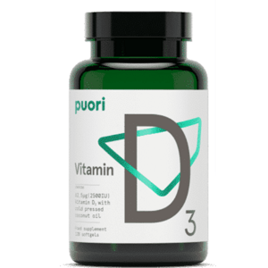 Puori D3 - Vysoko koncentrovaný vitamín D (2500IU) 120 kapsúl 54 g
