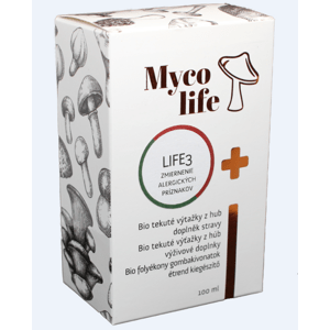 Mycolife MYCOLIFE-LIFE 3 bio Agaricus, bio Reishi, 100 ml - Zmiernenie alergických príznakov 100 ml
