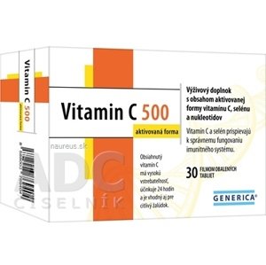 GENERICA spol. s r.o. GENERICA Vitamin C 500 aktivovaná forma tbl flm 1x30 ks
